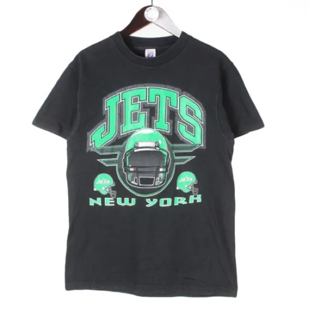 Vintage New York Jets T-Shirt Black Sport Style NFL American Football 90s